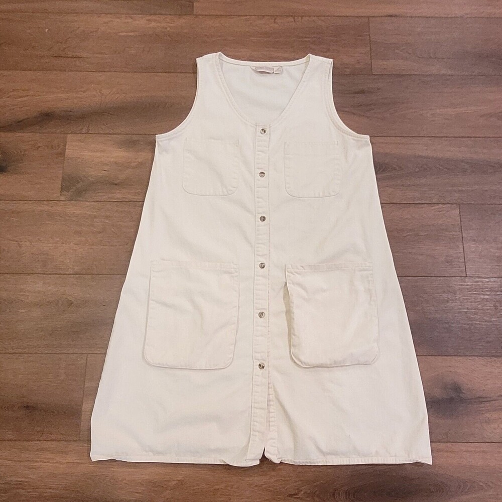 Lagenlook Dress Overall Button Size M Pockets Colonial Outpost USA Cottagecore